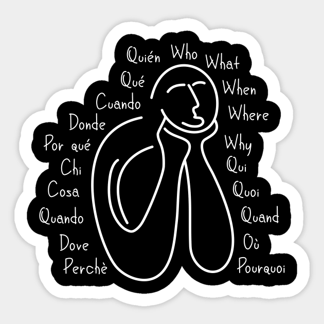 Thinking about the existential questions of life Sticker by jazzworldquest